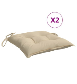 Coussins de palette lot de 2 beige 50x50x7 cm tissu oxford