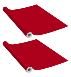 Films autoadhésifs pour meubles 2 pcs Rouge 500x90 cm PVC