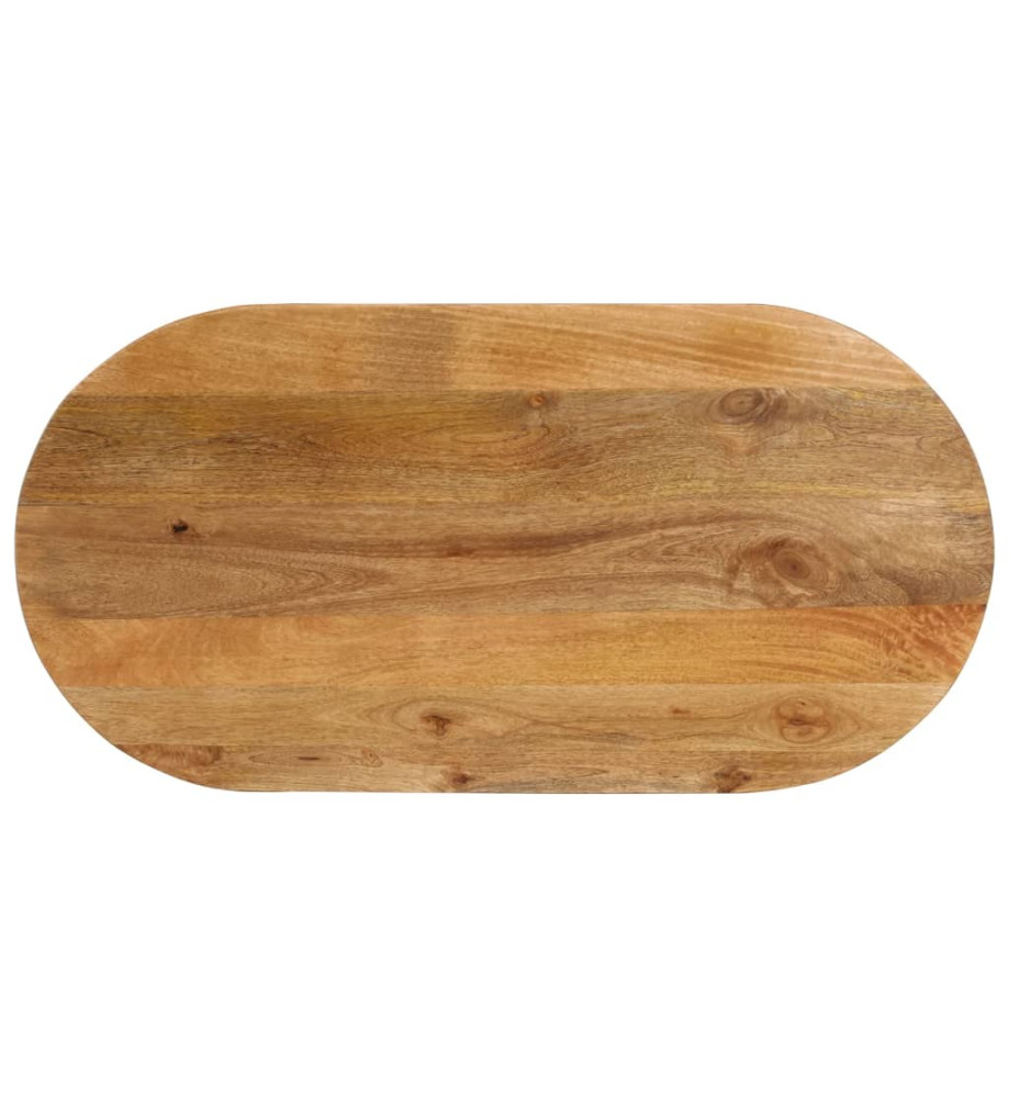 Dessus de table 100x40x2,5 cm ovale bois massif de manguier