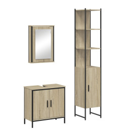 Ensemble de meubles de salle de bain 3 pcs chêne sonoma