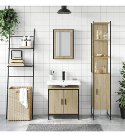 Ensemble de meubles de salle de bain 3 pcs chêne sonoma