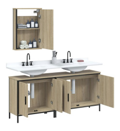 Ensemble de meubles de salle de bain 3 pcs chêne sonoma