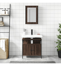 Ensemble de meubles de salle de bain 2 pcs Chêne marron