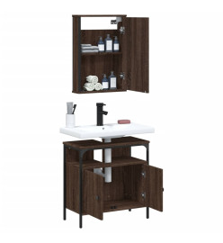 Ensemble de meubles de salle de bain 2 pcs Chêne marron