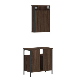 Ensemble de meubles de salle de bain 2 pcs Chêne marron