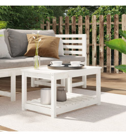 Table de jardin blanc 82,5x50,5x45 cm bois massif de pin