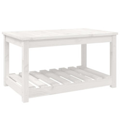 Table de jardin blanc 82,5x50,5x45 cm bois massif de pin