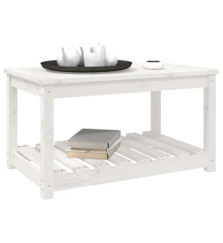 Table de jardin blanc 82,5x50,5x45 cm bois massif de pin