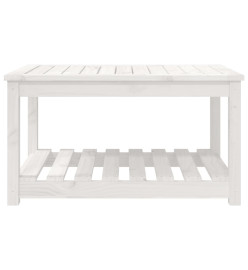 Table de jardin blanc 82,5x50,5x45 cm bois massif de pin