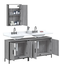 Ensemble de meubles de salle de bain 3 pcs Sonoma gris