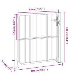 Portail de jardin 100x100 cm acier inoxydable