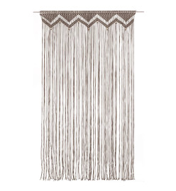 Rideau en macramé Taupe 140x240 cm Coton