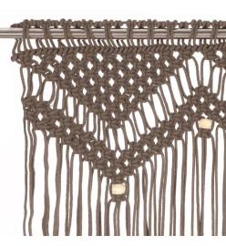 Rideau en macramé Taupe 140x240 cm Coton