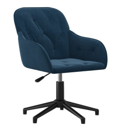 Chaise pivotante de bureau Bleu Velours