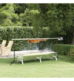 Plateau pour barbecue Argenté 158x42x31 cm Acier inoxydable