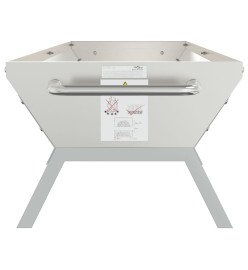 Plateau pour barbecue Argenté 158x42x31 cm Acier inoxydable