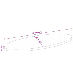 Dessus de table 120x60x2,5 cm ovale bois massif d'acacia