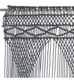 Rideau en macramé Anthracite 140x240 cm Coton