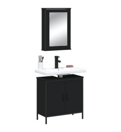 Ensemble de meubles salle de bain 2 pcs noir bois d'ingénierie