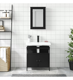 Ensemble de meubles salle de bain 2 pcs noir bois d'ingénierie