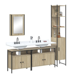 Ensemble de meubles de salle de bain 4 pcs chêne sonoma