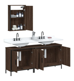 Ensemble de meubles de salle de bain 3 pcs Chêne marron