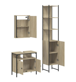 Ensemble de meubles de salle de bain 3 pcs chêne sonoma