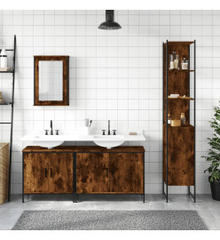 Ensemble de meubles de salle de bain 4 pcs Chêne fumé Bois