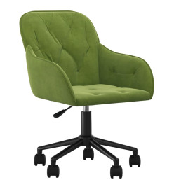 Chaise pivotante de bureau Vert clair Velours