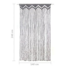 Rideau en macramé Anthracite 140x240 cm Coton