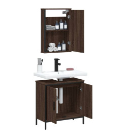 Ensemble de meubles de salle de bain 2 pcs Chêne marron