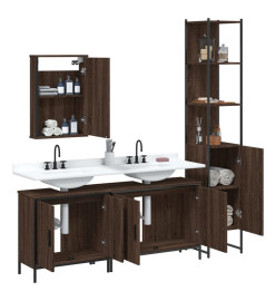 Ensemble de meubles de salle de bain 4 pcs Chêne marron