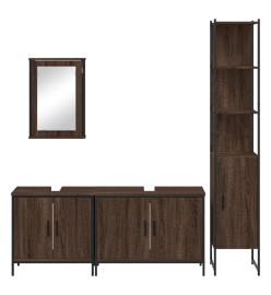 Ensemble de meubles de salle de bain 4 pcs Chêne marron