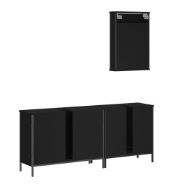 Ensemble de meubles salle de bain 3 pcs noir bois d'ingénierie