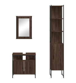 Ensemble de meubles de salle de bain 3 pcs Chêne marron