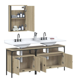 Ensemble de meubles de salle de bain 3 pcs chêne sonoma