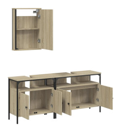 Ensemble de meubles de salle de bain 3 pcs chêne sonoma