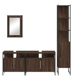 Ensemble de meubles de salle de bain 4 pcs Chêne marron