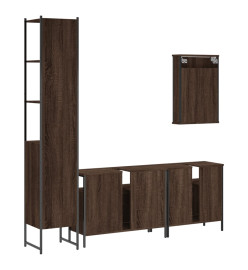 Ensemble de meubles de salle de bain 4 pcs Chêne marron