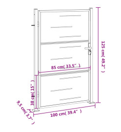 Portail de jardin 100x125 cm acier inoxydable