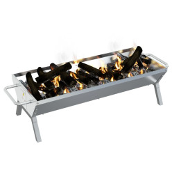 Plateau pour barbecue Argenté 118x42x30,5 cm Acier inoxydable