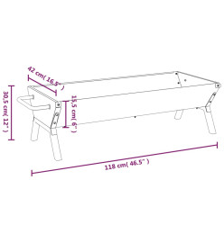 Plateau pour barbecue Argenté 118x42x30,5 cm Acier inoxydable