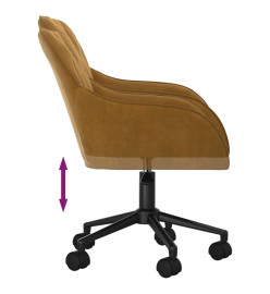 Chaise pivotante de bureau Marron Velours