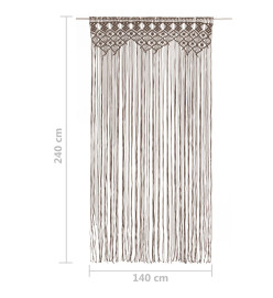 Rideau en macramé Taupe 140x240 cm Coton