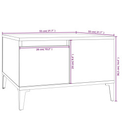 Table basse blanc 55x55x36,5 cm bois d'ingénierie