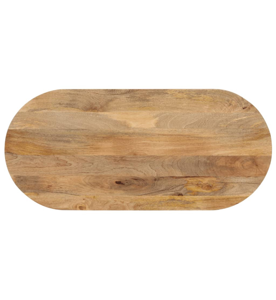 Dessus de table 110x40x3,8 cm ovale bois massif de manguier