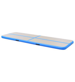 Tapis gonflable de gymnastique avec pompe 500x100x10cm PVC Bleu