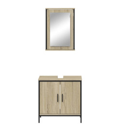 Ensemble de meubles de salle de bain 2 pcs chêne sonoma