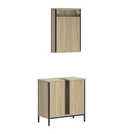 Ensemble de meubles de salle de bain 2 pcs chêne sonoma