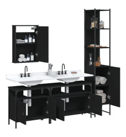 Ensemble de meubles salle de bain 4 pcs noir bois d'ingénierie